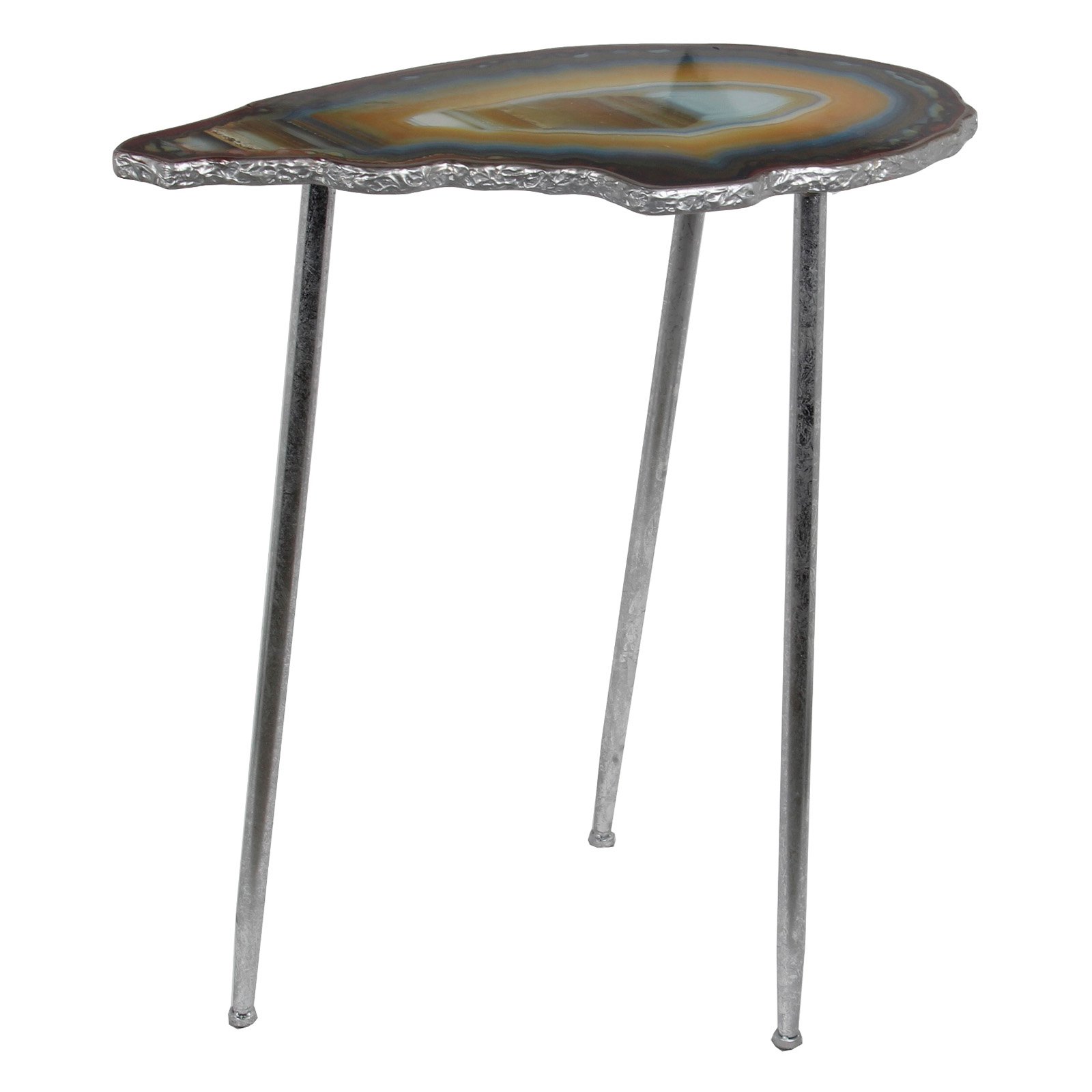 Privilege International Silver Leaf Accent Table