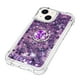 thumbnail image 4 of Funda para iPhone 15 con Brillo Líquido Flotante, Purpurina, Parachoques y Anillo Giratorio Soporte, 4 of 5