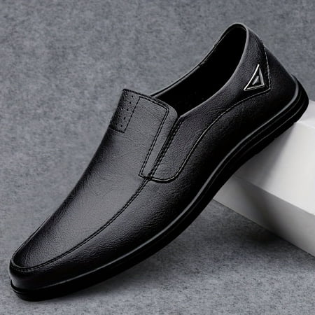 

Women s Lightweight Slip On Faux Lychee Pattern Flat Shoes - Leather Walking Shoes