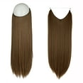 thumbnail image 2 of SHCKE Secret Hair Extensions 22 Inch Invisible Light Chestnut Brown Hair Extension Hidden Straight Hair Extensions with Transparent Wire Removable Secure Clips Fish Line Extensions, 2 of 6