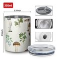 thumbnail image 4 of 12oz Coffee Tumblers Brown Mushroom Flower Light Pattern Stainless Steel Vacuum Insulated Travel Tumbler Coffee Cups Mug with Lid and Straw with Cleaning Brush for Cold & Hot Drinks, 4 of 5
