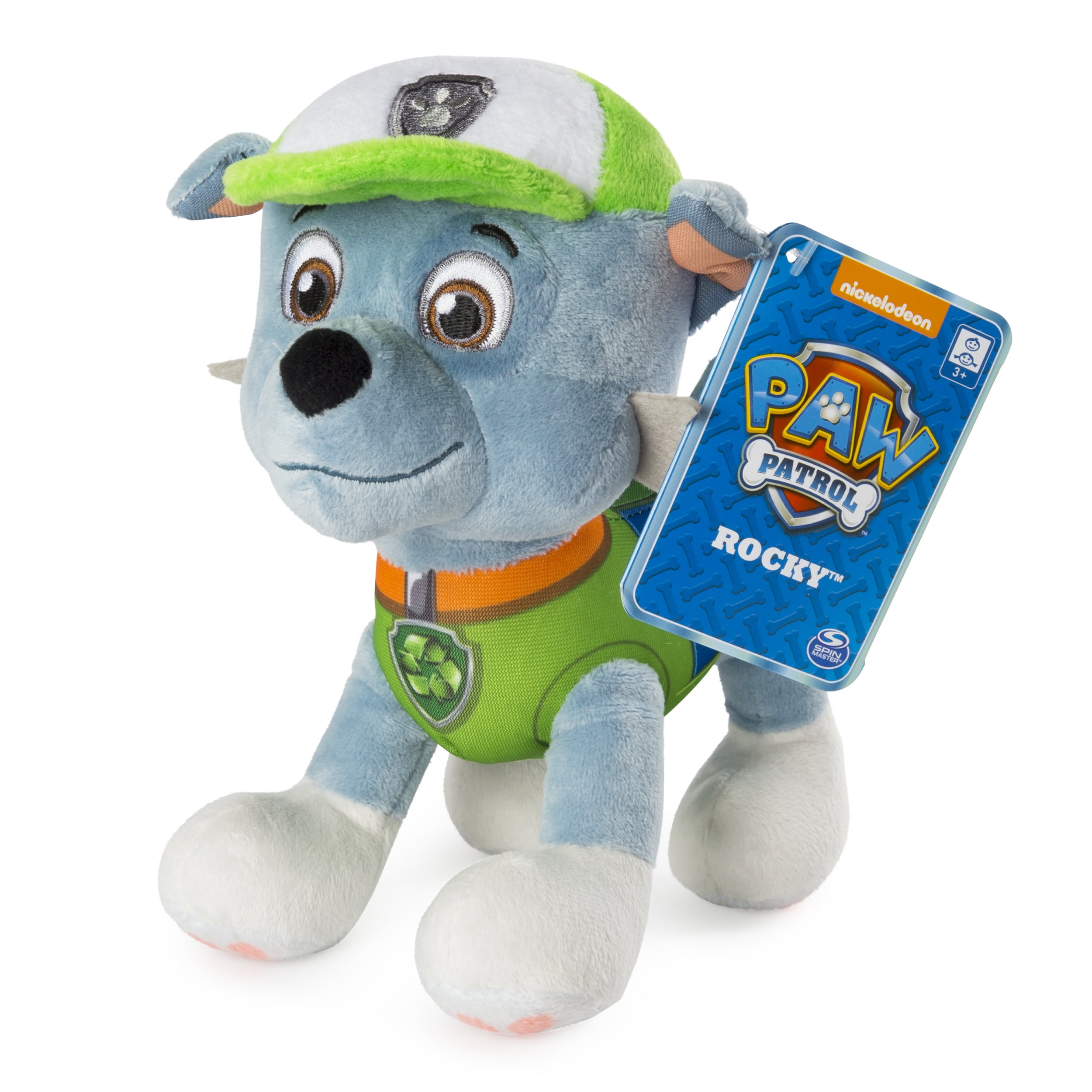 PAW Patrol – 8” Rocky Plush Toy, Standing Plush with Stitched Detailing, for Ages 3 and up