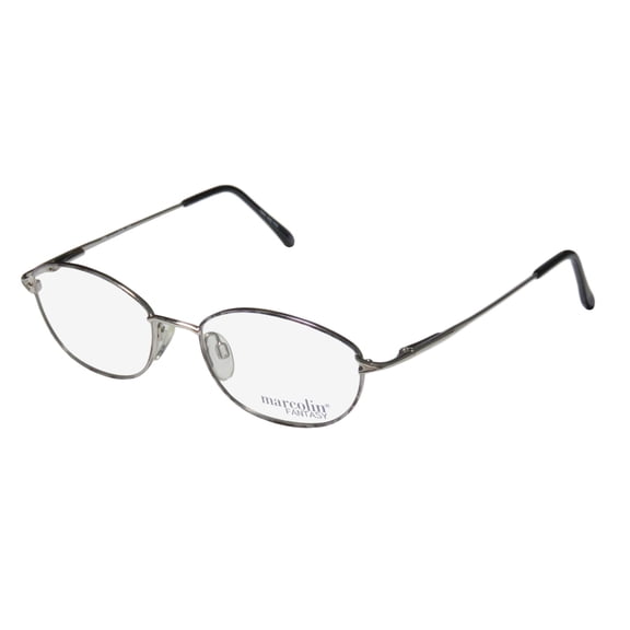 NEW MARCOLIN 7218 MENS/WOMENS DESIGNER FULL-RIM SILVER / GRAY RETRO VINTAGE CLASSIC STYLE OLD STOCK FRAME DEMO LENSES 52-18-135 SPRING HINGES EYEGLASSES/GLASSES