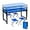 Royal Blue, variant on ZYPPP 4ft Portable and Foldable Indoor Outdoor Camping Table with 4 Chairs Set, Adjustable Height Dining Table, Multifunctional Folding Utility Camp Table for Camping and Parties (Honey Maple)