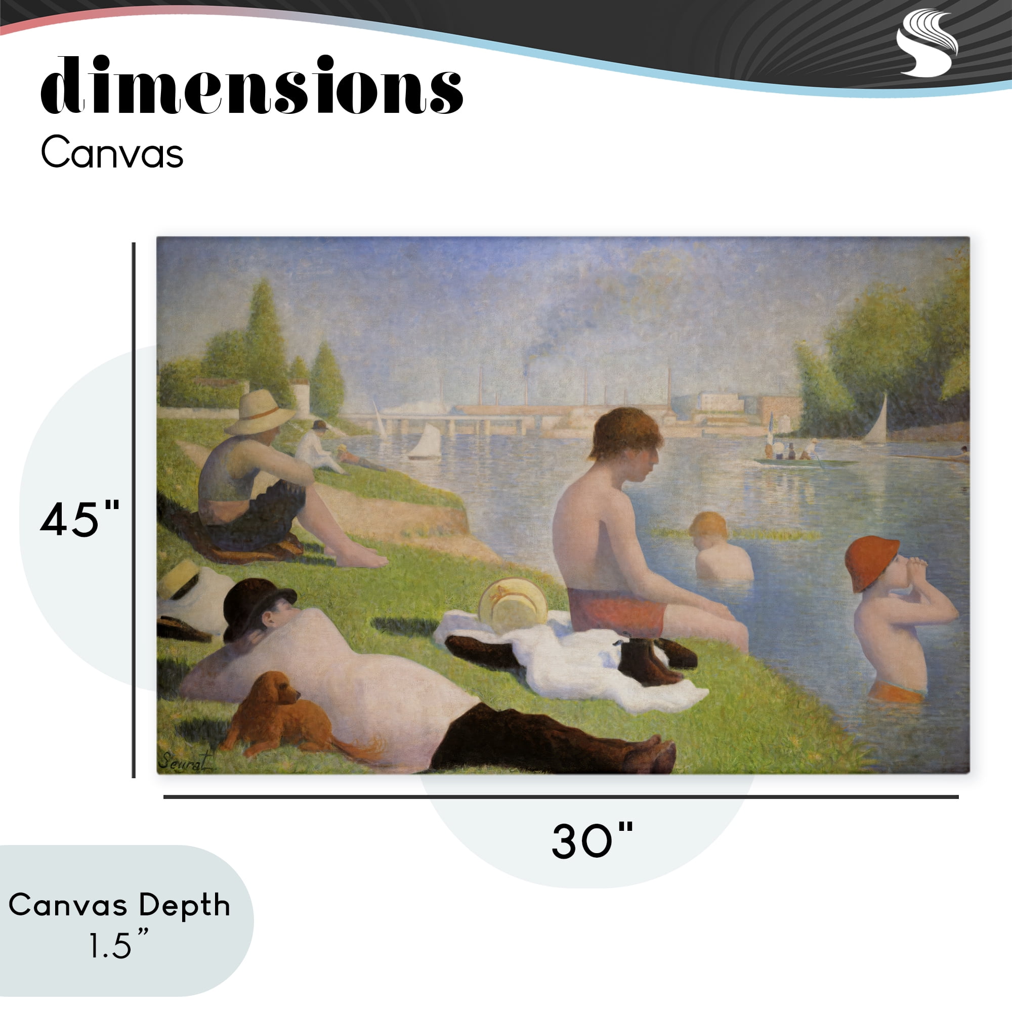 Stupell Industries Afternoon Bathers Georges Seurat Canvas Wall Art, design by Georges Seurat