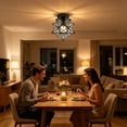 thumbnail image 5 of Leeye Black Star LED Ceiling Light, 3-Color Ambient Fixture with Transparent Cover for Bedroom, 5 of 9