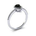thumbnail image 2 of SuperJeweler 1 Carat Pear Shape Black Onyx and Halo Diamond Ring In Sterling Silver For Women, 2 of 6