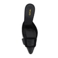 thumbnail image 3 of XYD Women Leather Heeled Mules Pointed Closed Toe Buckle Kitten Heel Slip On Slides Sandals Shoes Size 7 Black, 3 of 4