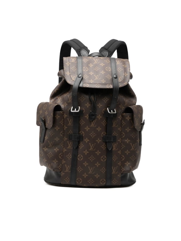 Pre-Owned Louis Vuitton Monogram Macassar Christopher PM Backpack M43735 Brown Noir Black...