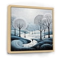 thumbnail image 2 of Designart "Blue White Modern Scandinavian Winter Painting II" Landscapes Floater Framed Canvas Print, 2 of 7