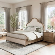 Furniture of America Weile Wood King 3-Piece Bedroom Set in Oak