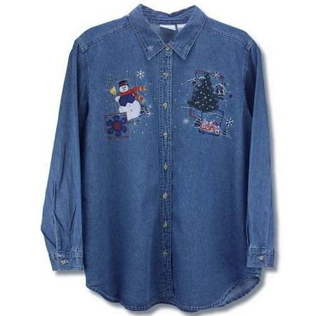 Jack Frost Embroidered Denim Shirt