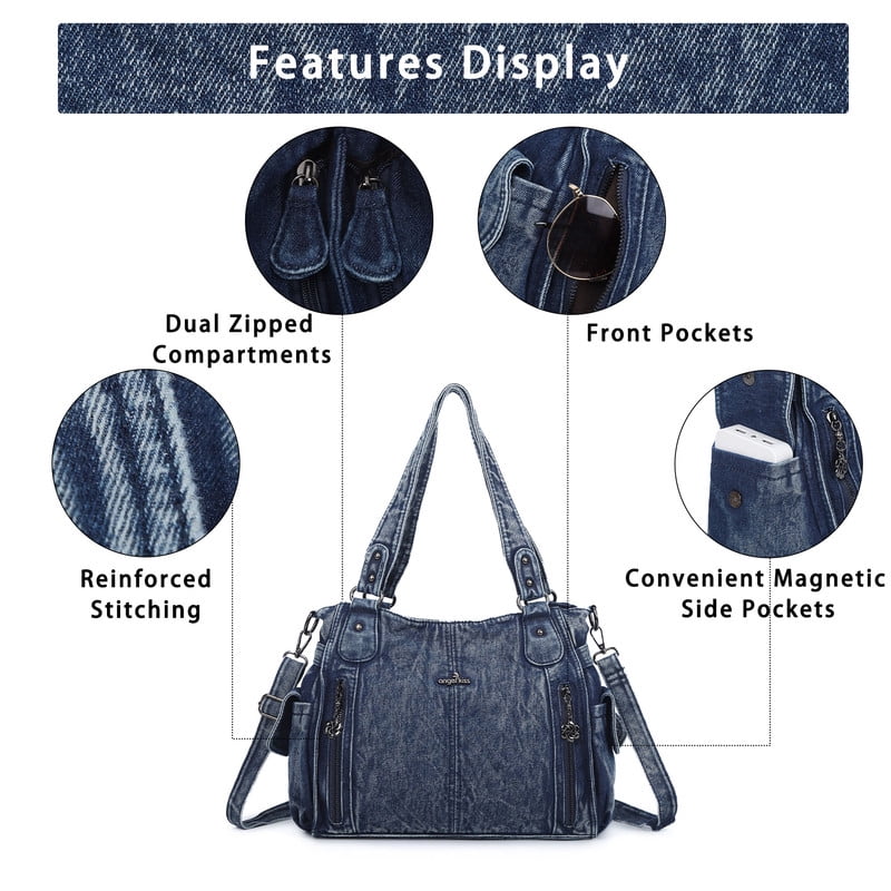 Angel Kiss Handbags for Womens Top-Handle Hobo Purse Roomy Casual Shoulder Bags PU Tote Satchel Purse for Womens