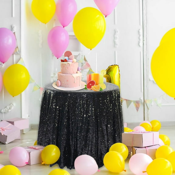 Home Decor Party Supplies Decor Sequin Tablecloth 23.6" Glitter Sparkly Sequin Fabric Tablecloth Sparkly Table Cloth Cake Table Cover Overlay For Birthday Wedding Party Decoration