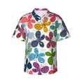 thumbnail image 2 of Picia Colorful Butterflies Gentle Cotton Regular Fit Short Sleeve Casual Hawaiian Shirt for Men-X-Large, 2 of 9