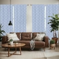 thumbnail image 2 of Ambesonne Blue Window Curtains, Geometric Squares Design, Each 28" W x 63" L, Blue Grey, 2 of 5
