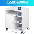 thumbnail image 6 of FITUEYES Office Cabinet Wood Mobile Printer Stand on Wheels for Storing File Folders, White, 6 of 6