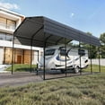 thumbnail image 4 of Erommy 14x20 FT RV Metal Carport, Heavy Duty Car-Shelter with Galvanized Roof and Powder-Coated Frame for RV, 2 Cars and Boat, 4 of 9