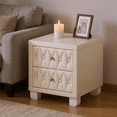 thumbnail image 3 of Homy Casa Elegant 2-Drawer Accent Cabinet for Living Room Sofa Side Storage, Beige, 3 of 8