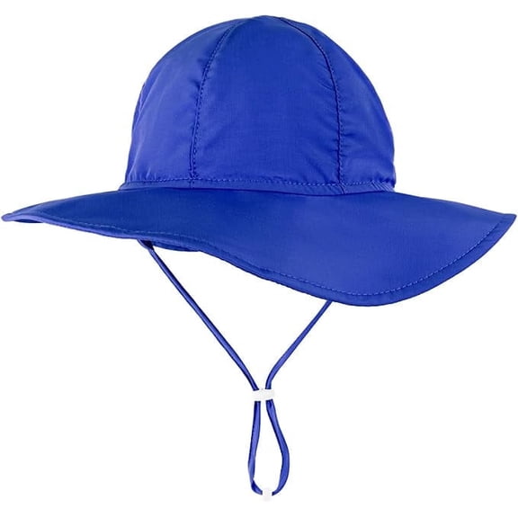 HECCEl Baby Sun Hat PF 50 Windproof Sunscreen UDryShade WhaleFold Outdoor Beach Hat for 6-24 Months, Blue