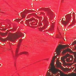 The Ribbon People Red and Gold Floral Wired Craft Ribbon 3" x 20 Yards