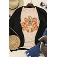 thumbnail image 6 of Women's Khaki Thanksgiving Bowknot Turkey Graphic Crewneck Tee | [ZhiHiMeRi] | (US 20-22)2XL, 6 of 6
