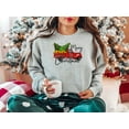 thumbnail image 4 of Women's Merry Christmas Red Truck Sweatshirt, Christmas Sweater, 4 of 10