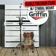 Double Tom Drum Stand - Griffin Cymbal Holder Mount Arm Duel Percussion Hardware
