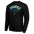 thumbnail image 2 of Men's Starter Black San Jose Sharks Stick And Puck Logo Fleece Pullover Sweatshirt, 2 of 3