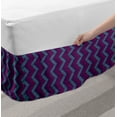 thumbnail image 2 of Abstract Bed Skirt, Zigzag Connected Geometrical Motifs Colorful Arrangement Pattern, Elastic Bedskirt Dust Ruffle Wrap Around for Bedding Decor, 4 Sizes, Purple Baby Blue, by Ambesonne, 2 of 2