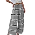 thumbnail image 1 of TWZH Women Tie Dye Striped Elastic Waistband Wide-Legged Pants, 1 of 2