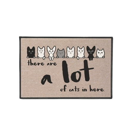 What On Earth There Are A Lot Of Cats Mat Funny Olefin Welcome Door Mat