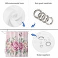 thumbnail image 5 of Watercolor Pink Floral Waterproof Fabric Shower Curtain,Spring Romantic Roses Butterfly Waterproof Fabric Shower Curtain for Bathroom Curtains Bathtubs Shower Curtains with 12 Hooks Small 36x78in, 5 of 8