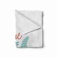 thumbnail image 2 of Beach Saying Soft Flannel Fleece Throw Blanket, Live Love Aloha Inspirational Text Words with Abstract Fruit, Cozy Plush for Indoor and Outdoor Use, 70" x 90", Vermilion Pale Blue, by Ambesonne, 2 of 6