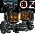 thumbnail image 5 of OZ-USA OZ-USA 4" Amber LED Ditch Lights 180° Beam DRL with Power Distribution Block Busbar Wire Harness Roll Cage Pillar Mount Adjustable Brackets Compatible with 2018-2024 Can-Am Maverick X3 Defender, 5 of 5