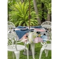 thumbnail image 2 of Outdoor Tablecloth with Umbrella Hole and Zipper, Easter Round Table Cloth 54 Inch Waterproof Tablecloth, Spring Bunny Feet Flowers Eggs Black Buffalo Plaid Picnic Table Cover for Patio Camping, 2 of 7