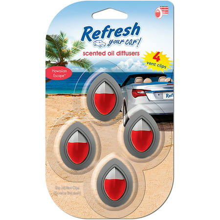 Refresh Your Car! 4-Pack Mini Diffuser, Hawaiian