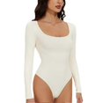 thumbnail image 5 of Women' s Long Sleeve Bodysuit with Round Neck Versatile Leisure Comfy Clothing for Shopping Dating, 5 of 5