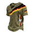 thumbnail image 6 of Soccer Cup 2026 Jersey for Men, Crew Neck Short Sleeve Deutschland Brushstroke Graphic Tee with Waffle Knit Texture - Moisture-Wicking Athletic Top for Match Day & Gym Army Green L, 6 of 6