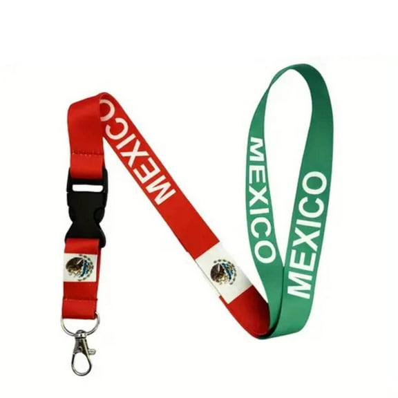 Mexico Flag Lanyard Keychain with Quick Release – Neck Strap for Keys, 1 Pack
