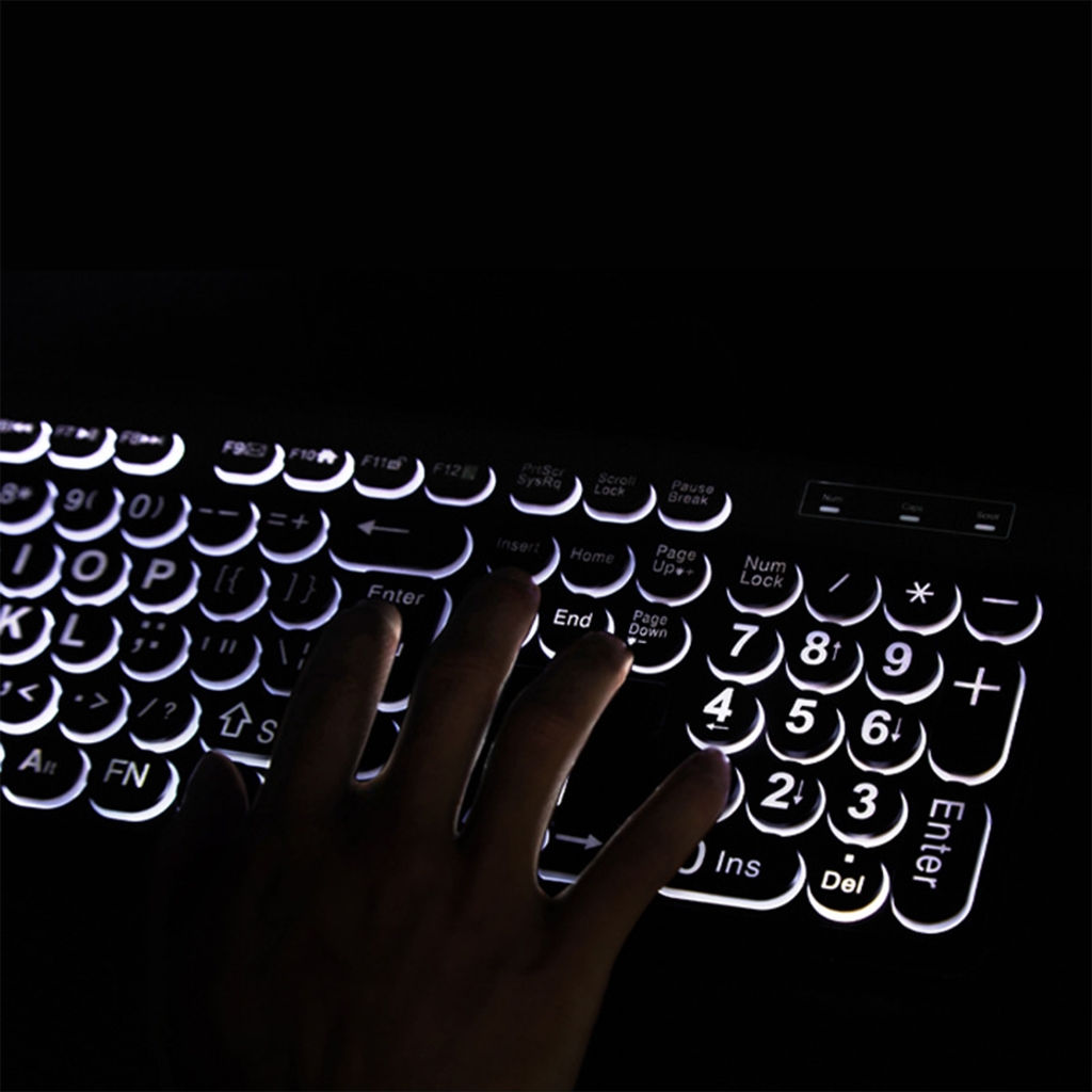 USB Cord Large Print Full Size Computer Keyboards White for Visually Impaired Beginner and Senior