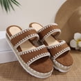 thumbnail image 5 of Caywon Women's Wedge Sandals Flat Open Toe Non Slip Slides Comfortable Chunky Low Heel Beach Sandals Slide Sandals Comfortable Casual, 5 of 7
