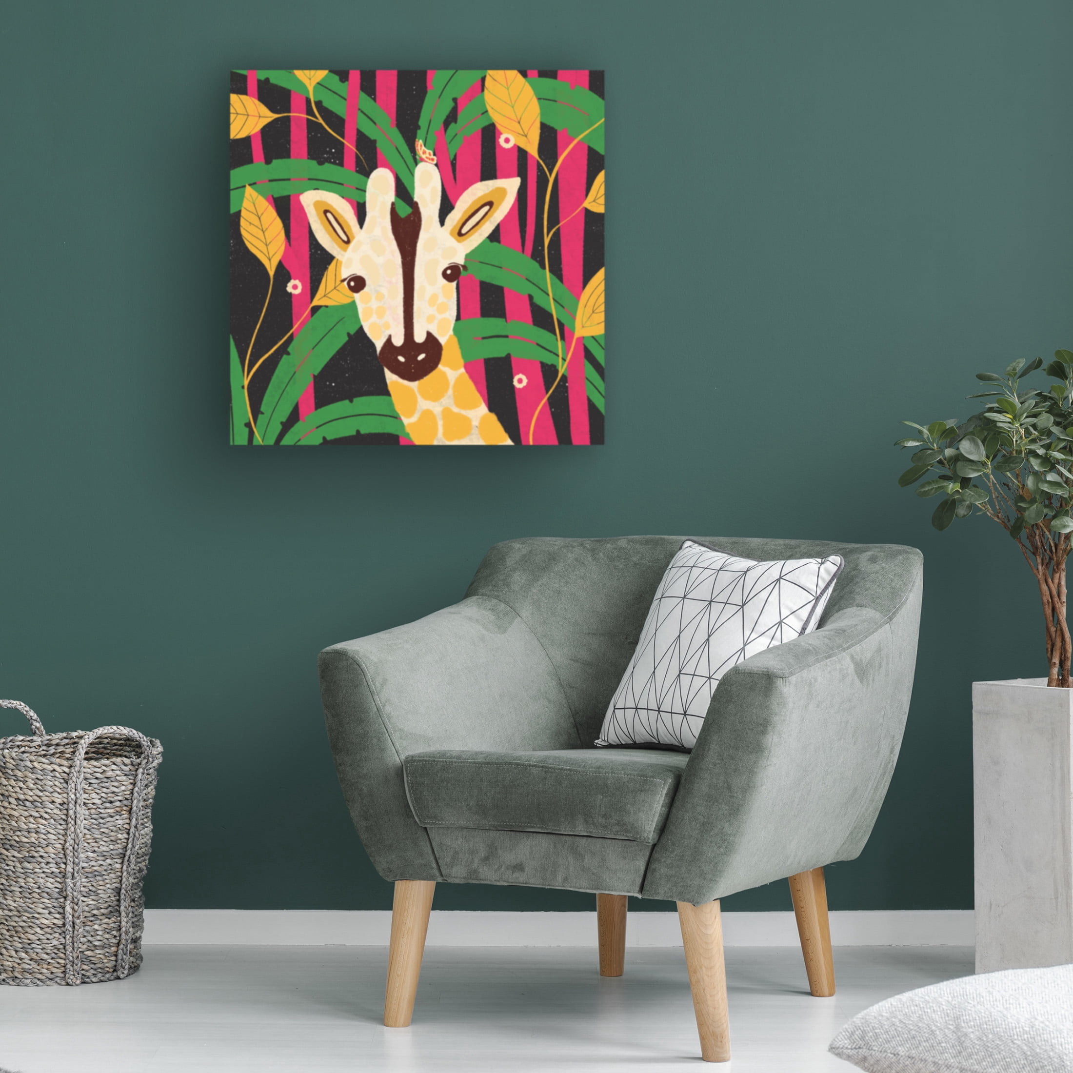 Trademark Fine Art Shriya Bhattacharya Giraffe Animal Trilogy Canvas Wall Art