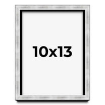 10x13 Frame Brushed Silver Solid Wood Picture Frame | 0.75 Inch Moulding Width | Rabbet Depth 0.75