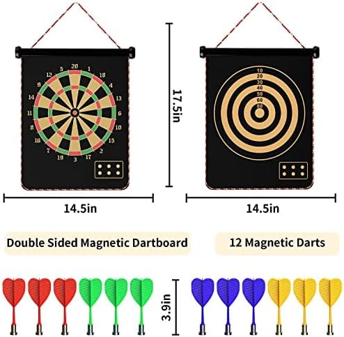 Magnetic Dart Board Outdoor Game for Kids with 12 Darts, Best Toys Gifts for Teenage Boys Girls Age 5 6 7 8 9 10 11 12 13 14 15 16 Years$$Sport & Recreation Other