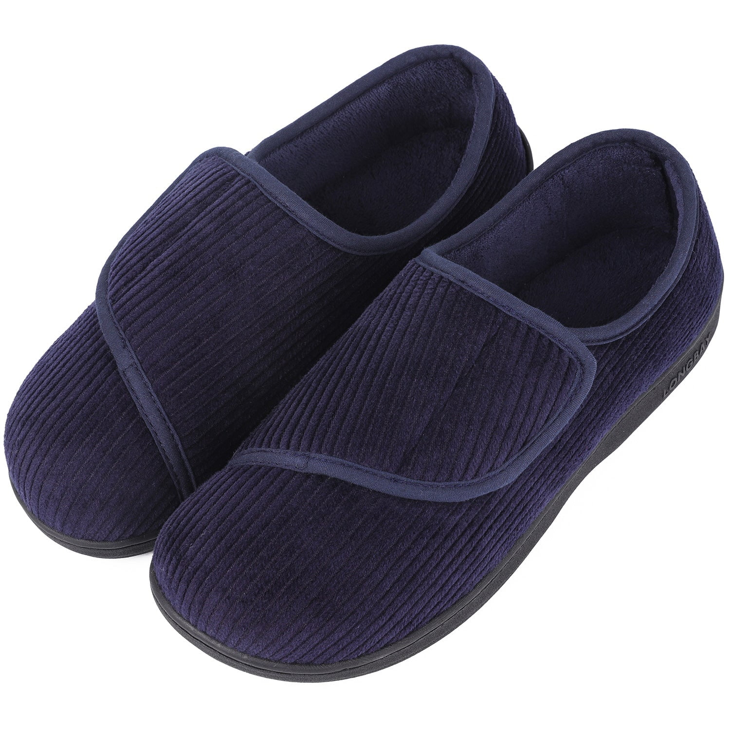 LongBay Mens Cozy Memory Foam Slippers Comfy House Shoes Large /11-12, Solid Light Gray 