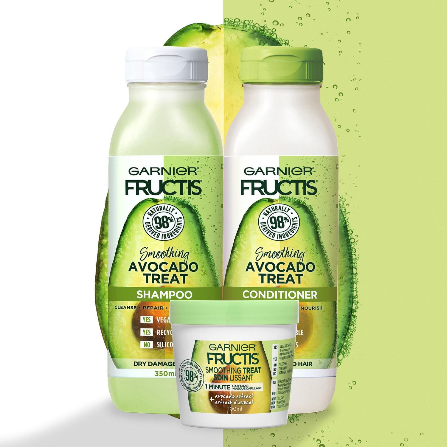 Garnier Fructis Revitalisant Hair Treats Lissant à l'Avocat, 350 mL