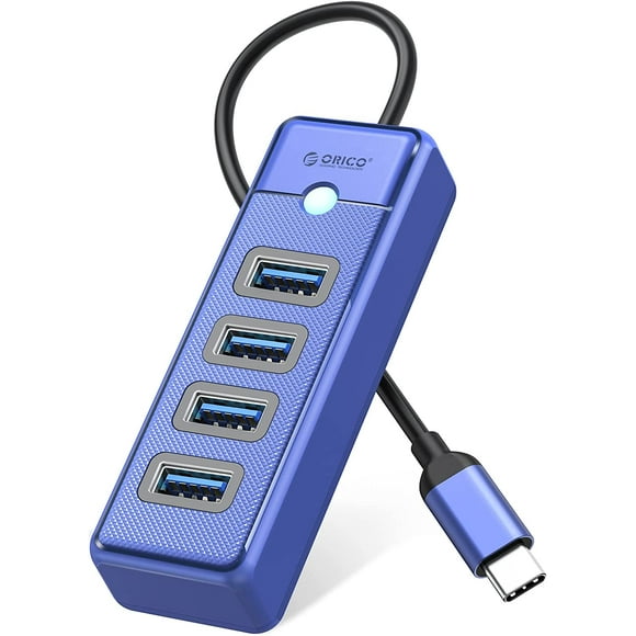 shiyou-ORICO USB C Hub 4 Ports USB 3.1 Type C to USB 3.0 Hub Adapter, USB Splitter for Laptop, Mobile Phone, Tablet with 0.49ft Cable, Compatible with Mac OS 10.X and Above, Linux, Android