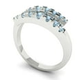 thumbnail image 2 of 0.235 ctw Wedding Band for Women - 18K White Gold Natural Aquamarine Stackable Eternity Ring, 2 of 6