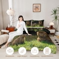 thumbnail image 3 of Erosebridal Animal Capybaras Full Size Comforter Sets 3 Pieces For Teens,Brown Green Bedding Sets,Black Reversible, 3 of 7